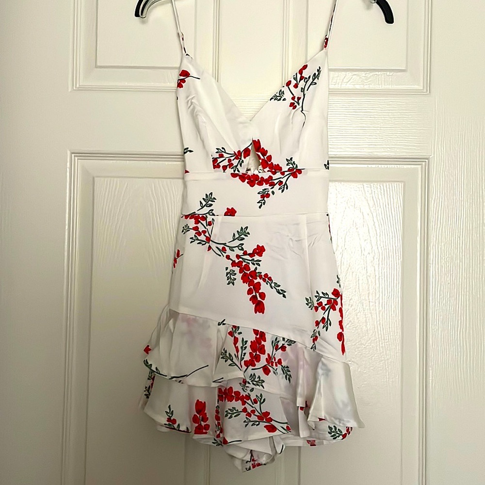 Cherry blossom white romper